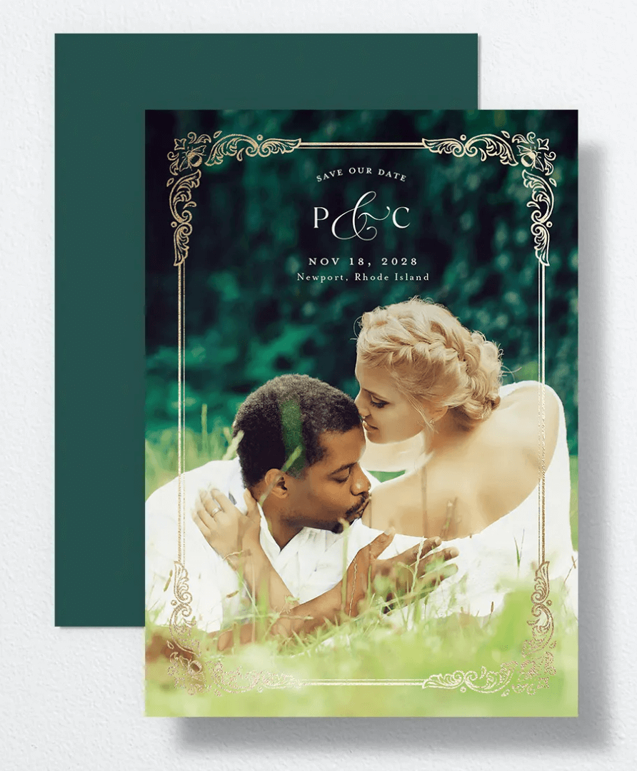 glam crown - best save the date cards